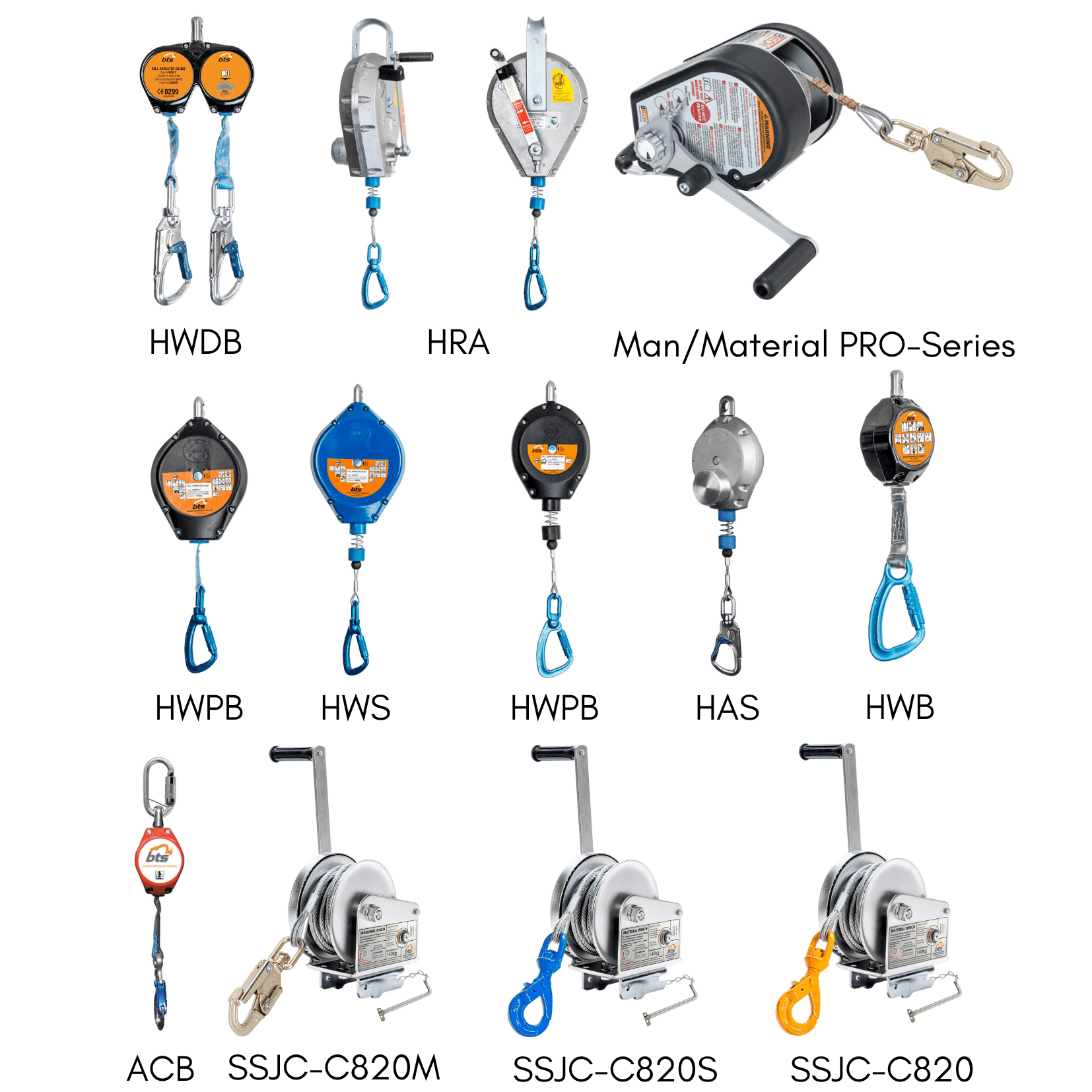 IKAR/BTS SRL, Recovery & PRO-Series Man & Materials Fall Arrestors / Winches